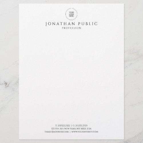 Stylish Black And White Modern Simple Template Letterhead