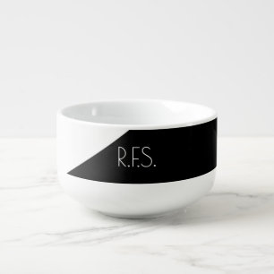 Stylish Black and White Monogram Soup Mug