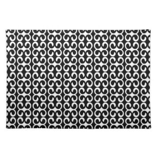 Stylish Black and White Pattern Cloth Placemat