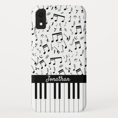 Stylish black and white piano keys iPhone XR case