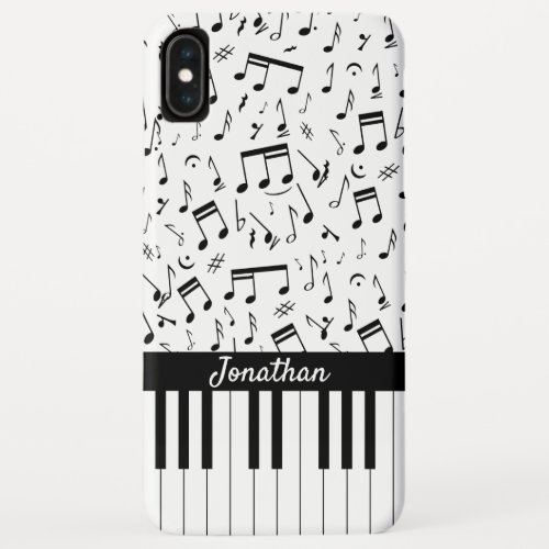 Stylish black and white piano keys iPhone XS max case