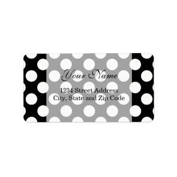 Stylish Black And White Polka Dots Pattern Label by RosaAzulStudio at Zazzle