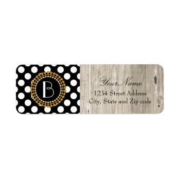 Stylish Black And White Polka Dots Pattern Label by LuaAzul at Zazzle