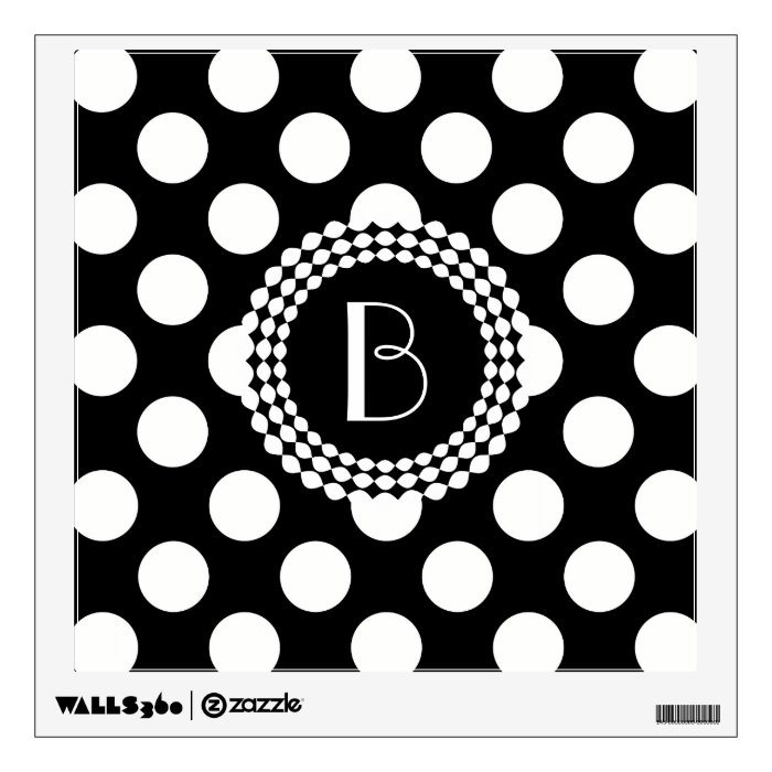 Stylish Black and White Polka Dots Pattern Wall Graphics