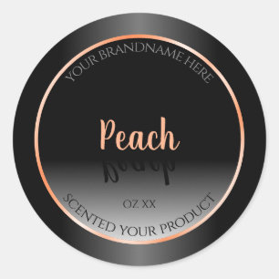 Stylish Black and White Product Labels Peach Frame