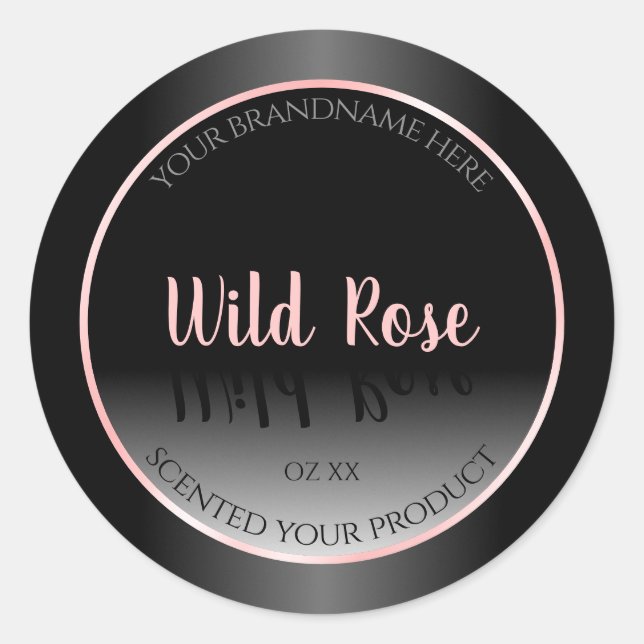 Stylish Black and White Product Labels Pink Frame (Front)