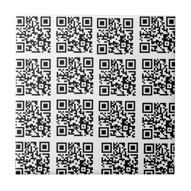 Stylish Black and White QR Code Trivet (Front)