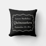 Stylish Black And White Quinceanera Throw Pillow at Zazzle