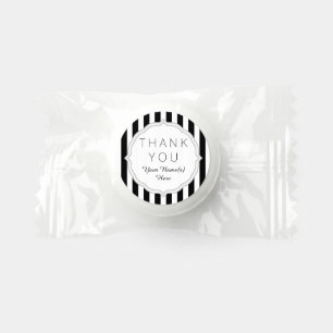 Stylish Black and White Stripes Pattern Thank You Life Saver® Mints