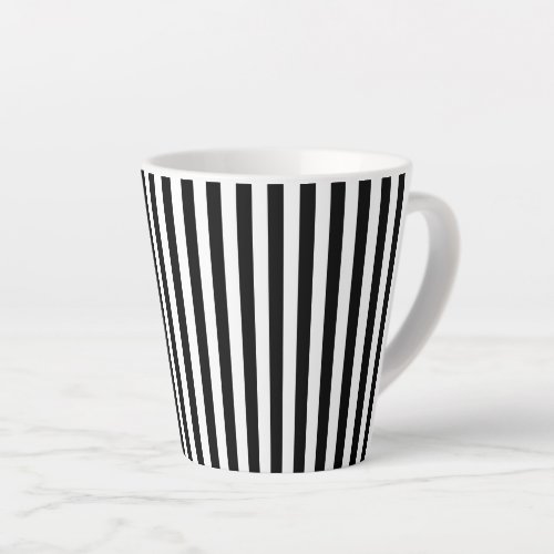 Stylish Black And White Stripped Latte Mug