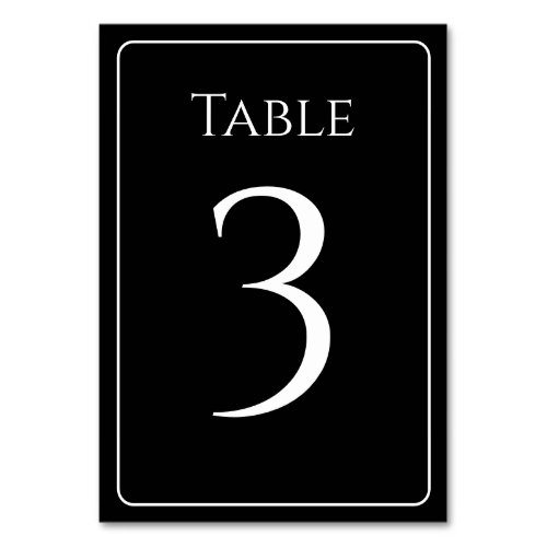 Stylish Black and White Table Numbers