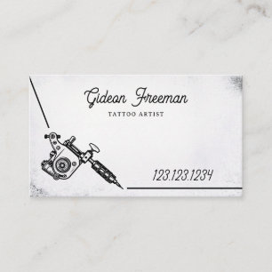 Stylish Black and White Tattoo Machine Business Card