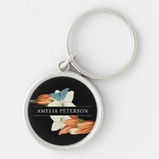 Stylish Black And White Vintage Lily Floral