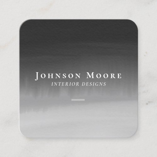 Stylish Black and White watercolor abstract Square Business Card