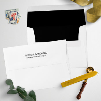 Stylish Black And White Wedding Invitation Envelope by StampsbyMargherita at Zazzle