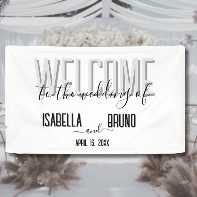 Stylish Black and White Wedding Welcome Banner (Creator Uploaded)