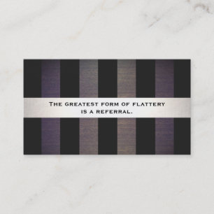 Stylish Black and Wood Striped Referral Card