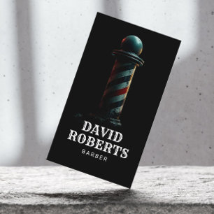 Stylish Black Barber Shop Hair Stylist Barbershop Business Card