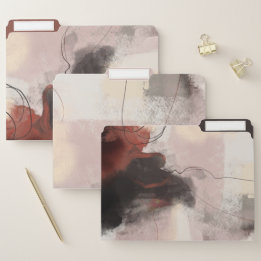 Stylish Black Blush Modern Abstract  File Folder