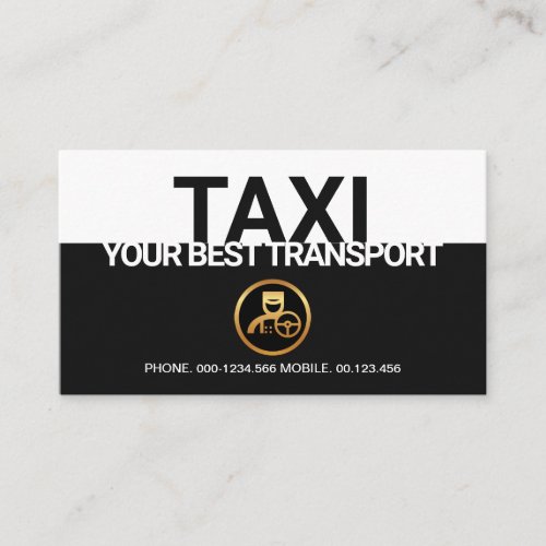 Stylish Black Border Taxi Cab Designated Driver Business Card