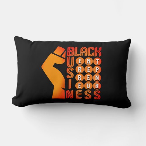Stylish Black Business Entrepreneur Lumbar Pillow