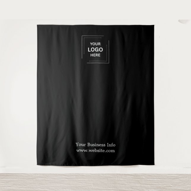 Stylish Black Business Logo Promotional Backdrop (Front)