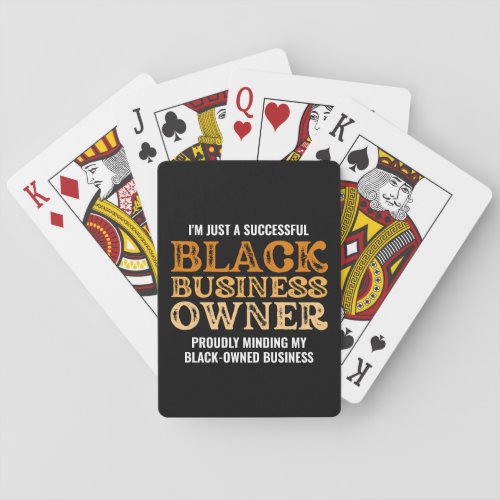 Stylish BLACK BUSINESS OWNER Black_Owned Poker Cards