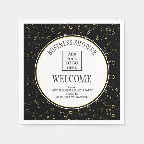 Stylish Black BUSINESS SHOWER Paper Napkin