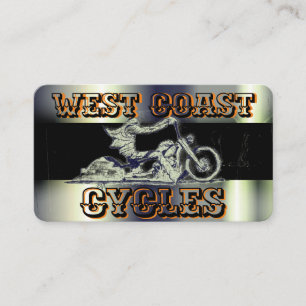 Stylish, black& chrome Motorcycle Business Card