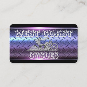 Stylish, black& chrome Motorcycle Business Card