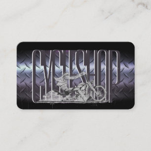 Stylish, black& chrome Motorcycle Business Card