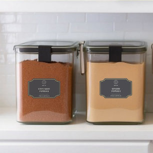 Stylish Black Company Logo Promotional Pantry Sticker