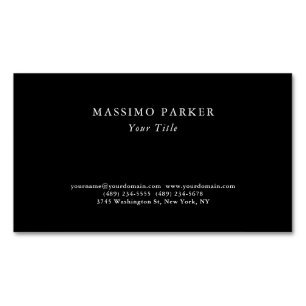 Stylish Black Elegant Plain Professional Modern Business Card Magnet
