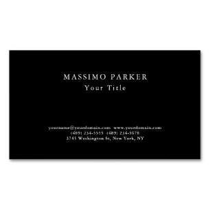 Stylish Black Elegant Plain Professional Modern Business Card Magnet