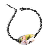 Stylish Black Engraved Nameplate Bracelet (Back)