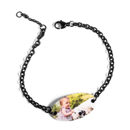 Stylish Black Engraved Nameplate Bracelet (Back)