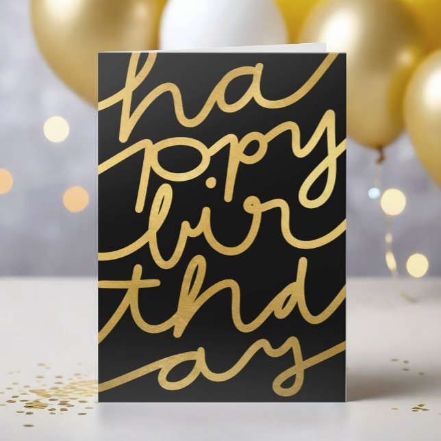 Stylish Black Faux Gold Business Happy Birthday Card (Creator Uploaded)