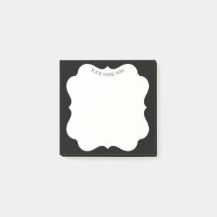 Stylish black frame with your name post-it notes