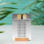 Stylish Black Glitter &amp; Balloons Table Number Holder