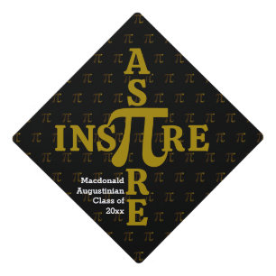 Stylish Black Gold ASPIRE INSPIRE Pi Math Grad Graduation Cap Topper
