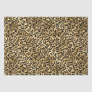 Stylish Black & Gold Foil Leopard Spots Safari Tissue Paper