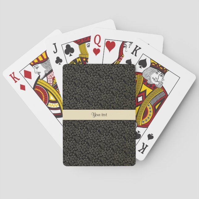 Stylish Black & Gold Foil Mini Stars Poker Cards (Back)