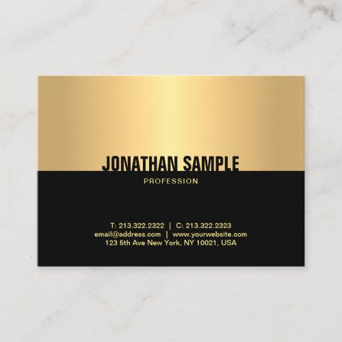 Stylish Black Gold Modern Cool Template Elegant Business Card
