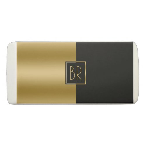 Stylish Black  Gold Modern Design Eraser