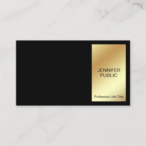 Stylish Black Gold Modern Professional Chic Simple Business Card