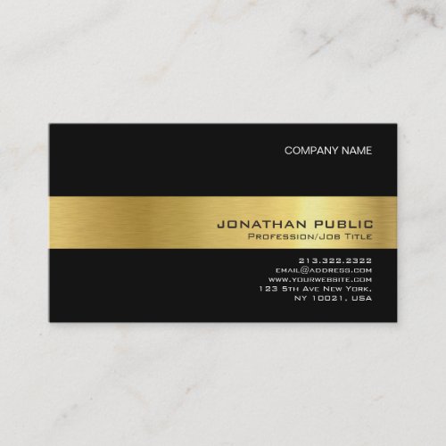 Stylish Black Gold Modern Professional Graphic Business Card