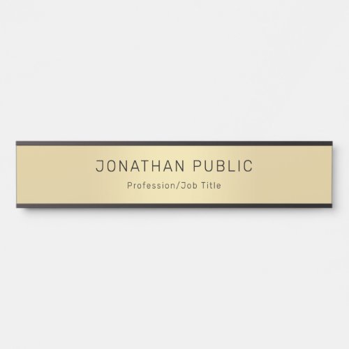 Stylish Black Gold Professional Elegant Design Top Door Sign