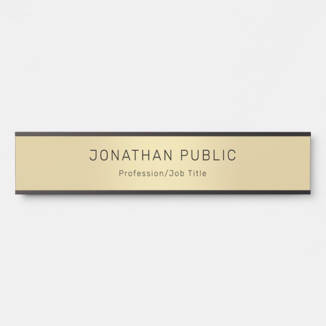 Stylish Black Gold Professional Elegant Design Top Door Sign (Front)