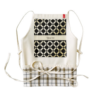 Stylish Black & Gold Squares Zazzle HEART Apron
