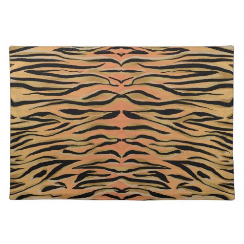 Stylish Black Gold Tiger Animal Print Cloth Placemat